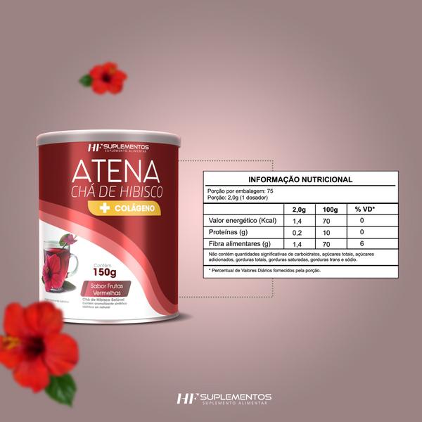 Imagem de 2x atena chá de hibisco + colageno hf suplementos