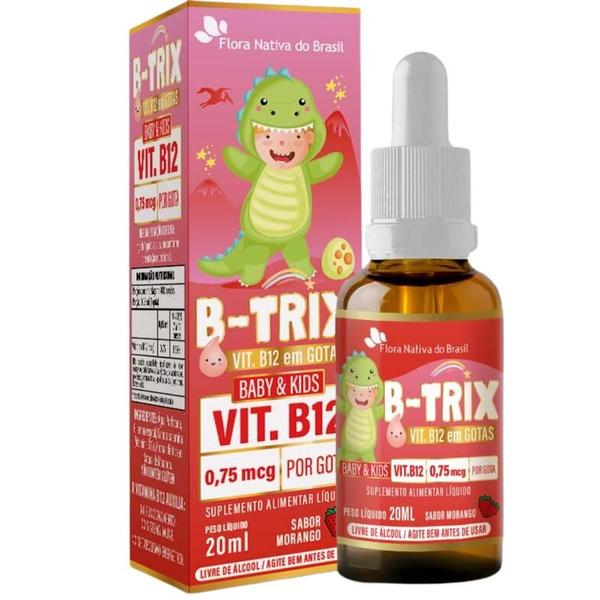 2x B-TRIX (Vit. B12 - 0,75mcg) 20ML Sabor Morango - Flora Nativa Imagem de 2x B-TRIX (Vit. B12 - 0,75mcg) 20ML Sabor Morango