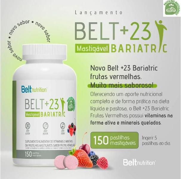 Imagem de 2x Belt+23 Bariatric Plus Mastigável- Frutas Vermelhas