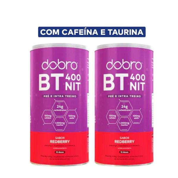 Imagem de 2x Bt Nitrato Com Cafeína E Taurina Dobro Sabor Redberry 450g