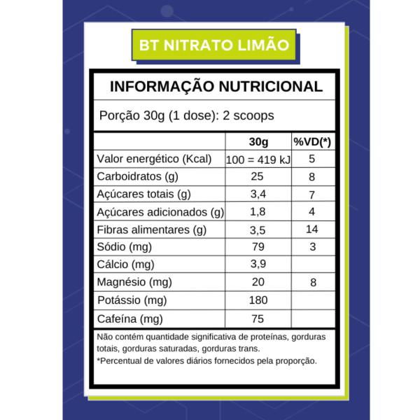 Imagem de 2x Bt Nitrato Dobro Com Cafeína Limão E Gengibre 450g