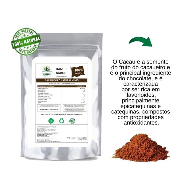 2x Cacau em pó 1kg, Raiz e Sabor Tempero Natural Imagem de 2x Cacau em pó 1kg, Raiz e Sabor Tempero Natural