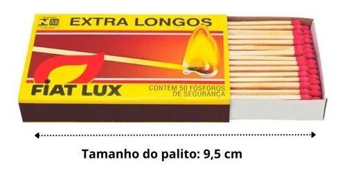 Imagem de 2x Caixas De Fósforo Extra Longo Fiat Lux Com 50 Unidades