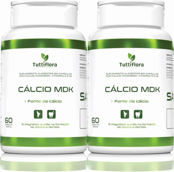 Imagem de 2x Cálcio MDK (Cálcio, Magnésio, Vitamina D e Vitamina K2) 60 Capsulas de 530mg Tuttiflora