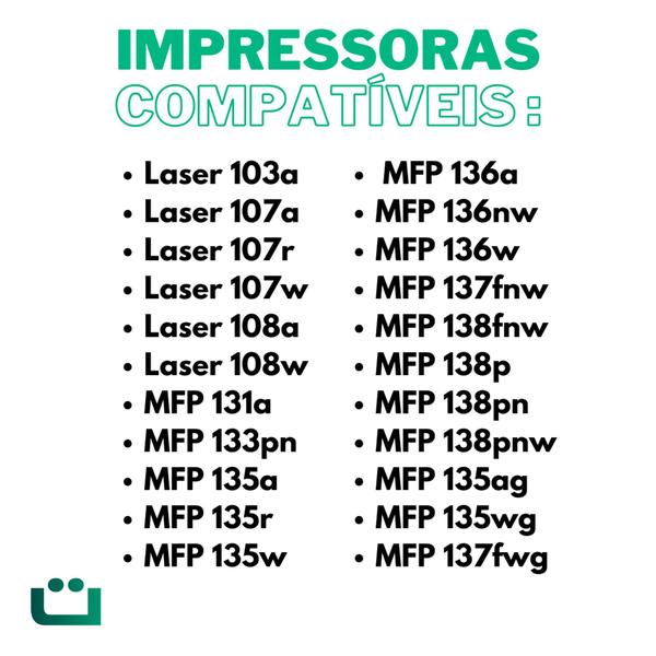 2x Cartucho Toner Laser Mfp 135a 135w 105a W1105a Sem Chip - SUPLI Imagem de 2x Cartucho Toner Laser Mfp 135a 135w 105a W1105a Sem Chip