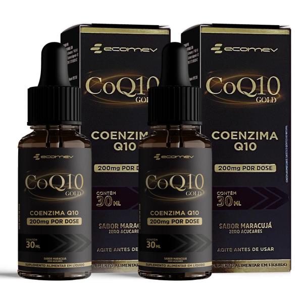 Imagem de 2x Coenzima Q10 200mg Em Gotas + Vitamina E Sublingual 60ml Ecomev