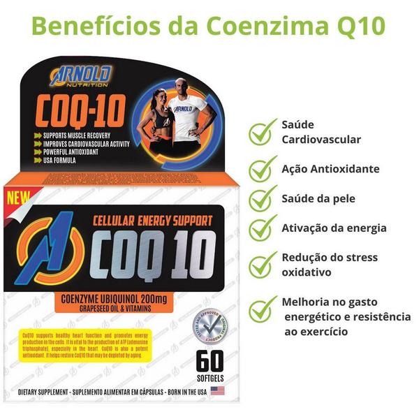 Imagem de 2x Coenzima Q10 200mg Ubiquinol - 60 Softgels - Arnold USA