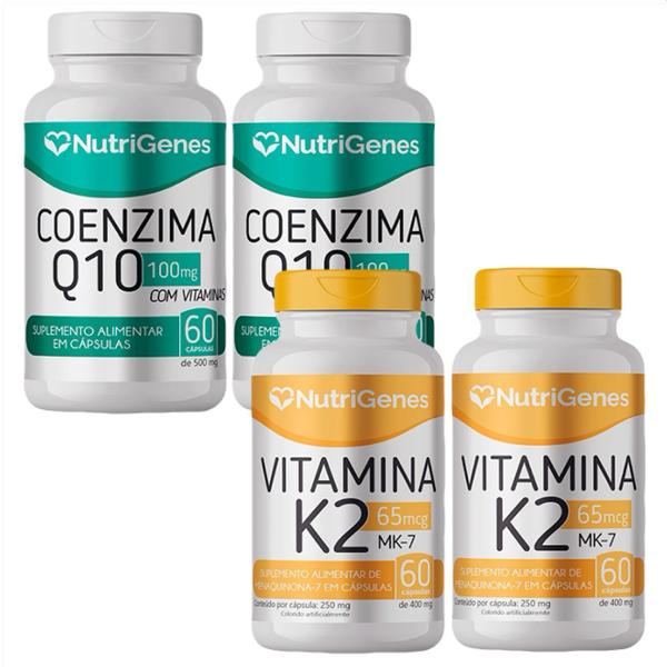 Imagem de 2x Coenzima Q10 - Coq10 + 2x Vitamina K2 - MK-7 - Nutrigenes