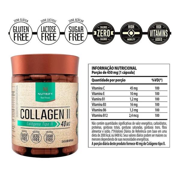 Imagem de 2x COLLAGEN II 40MG - Colágeno tipo 2 (60 caps) - NUTRIFY