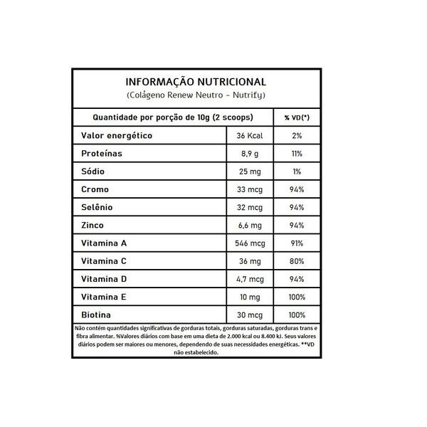 Imagem de 2x COLLAGEN RENEW HIDROLISADO / VERISOL NEUTRO 300G NUTRIFY