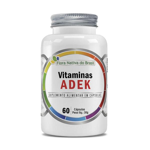 Imagem de 2x Complexo Vitaminas Adek  A, D, E, K 120 Cápsulas 500mg - Flora nativa do Brasil