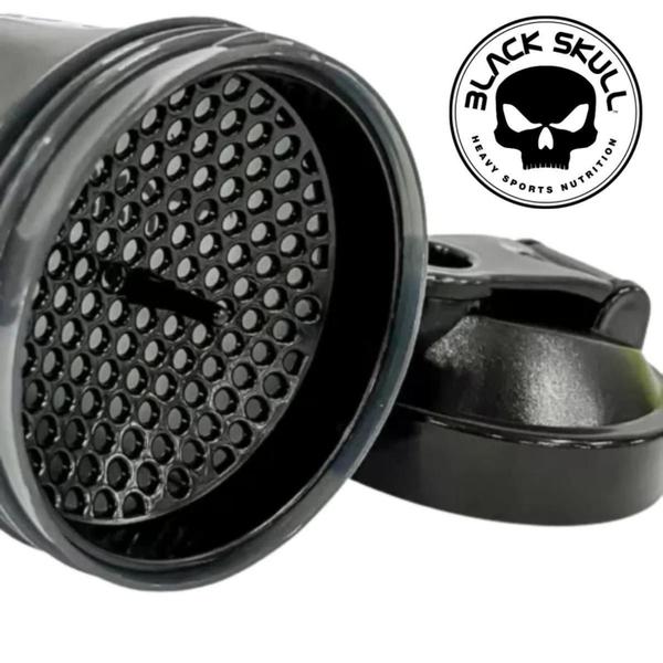 Imagem de 2x Coqueteleira Shakeira Garrafa Academia Black Skull 600ml - Kit 2X coqueteleira Shaker