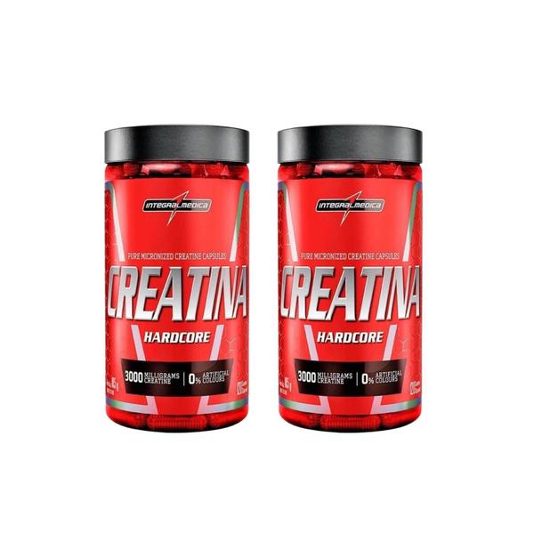 2x Creatina Integralmedica 240 Cápsulas Hardcore Sem Sabor - Integralmédica Imagem de 2x Creatina Integralmedica 240 Cápsulas Hardcore Sem Sabor