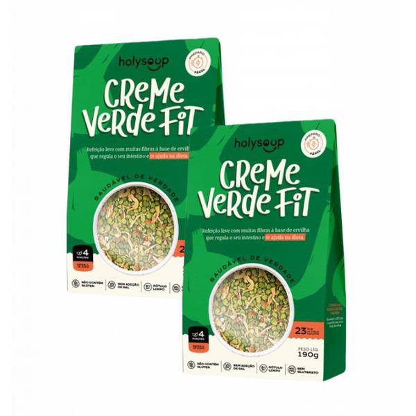 Imagem de 2x Creme Verde Fit - Sem Glúten - Vegano - Holysoup - 190g