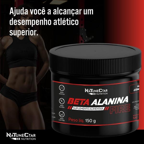 Imagem de 2X de 150g de Beta Alanina Ultra concentrada Suplemento alimentar FIRE Natunéctar nutrition