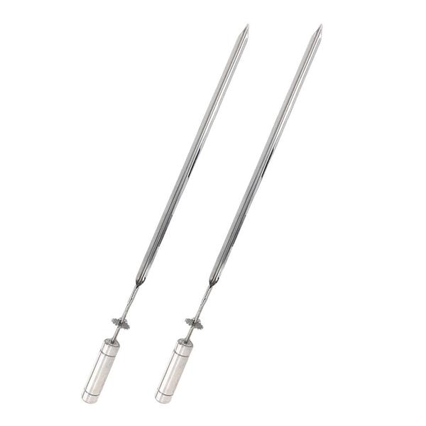 Imagem de 2x Espeto Espada Giratório 50cm De Inox Churrasqueira Grill