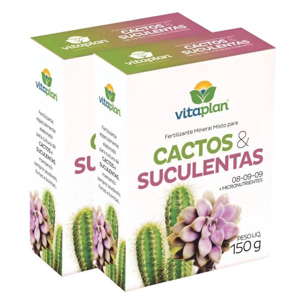 2X Fertilizante Mineral Cactos e Suculentas (150g) VITAPLAN - Nutriplan Imagem de 2X Fertilizante Mineral Cactos e Suculentas (150g) VITAPLAN