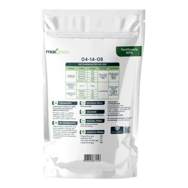 Imagem de 2X Fertilizante Mineral Misto NPK 04-14-08 (1Kg) MAXGREEN