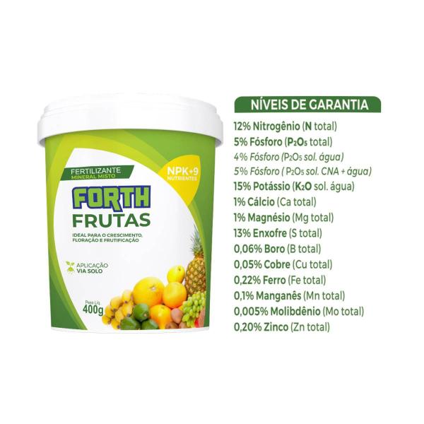 Imagem de 2X Fertilizante Mineral Misto para Frutas (400g) FORTH