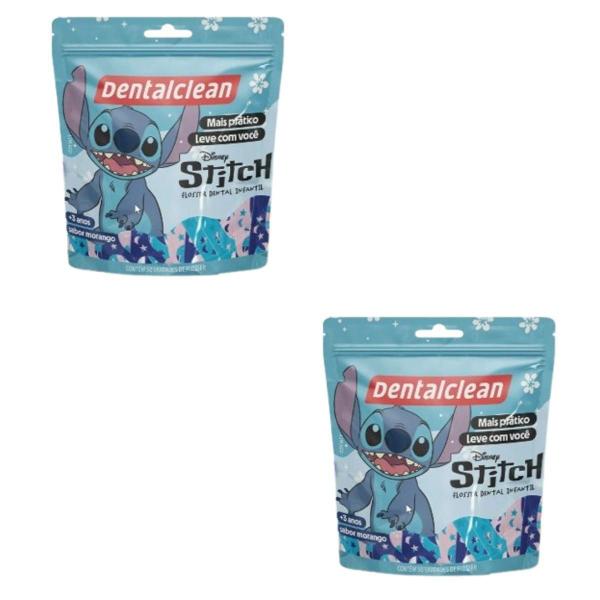 Imagem de 2X Fio Dental Flosser Infantil Stitch Morango - Dentalclean