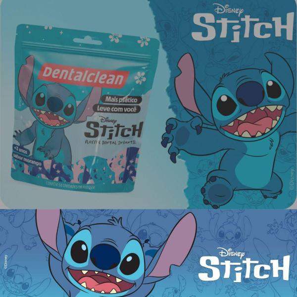 Imagem de 2X Fio Dental Flosser Infantil Stitch Morango - Dentalclean