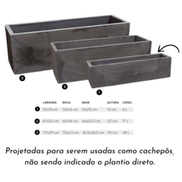 Imagem de 2X Floreira Flat 57 (6L) Cor Aço Corten JAPI