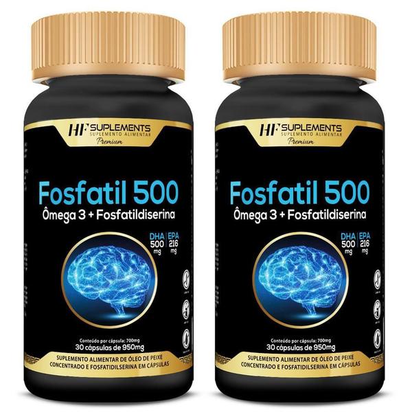 Imagem de 2X Fosfatil500 Omega3+Fosfatildiserina 30Caps Hf Suplementos