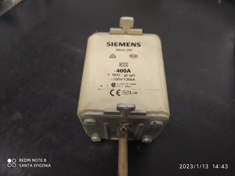 Imagem de 2x Fusivel Nh02 400amp 500v 120ka 3na3 260 Siemens