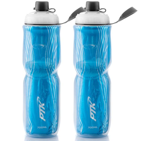 Imagem de 2x Garrafas Caramanhola Ciclismo Térmica 700ml Line PTK Azul