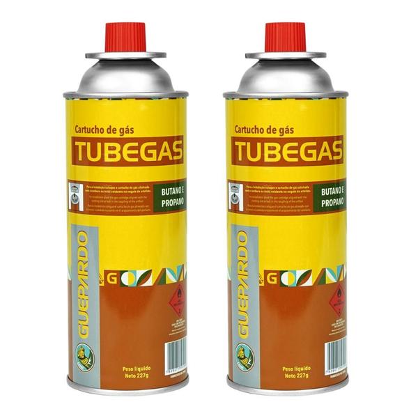 Imagem de 2x Gas para Fogareiro Fogao Guepardo TubeGas 227g