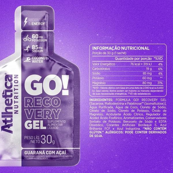 Imagem de 2x Gel Carb Go Recovery Atlhetica Energia Endurance Cx10x30g