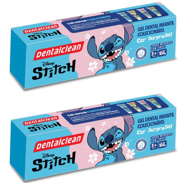 Imagem de 2x gel dental infantil stitch - morango - 104g - dentalclean