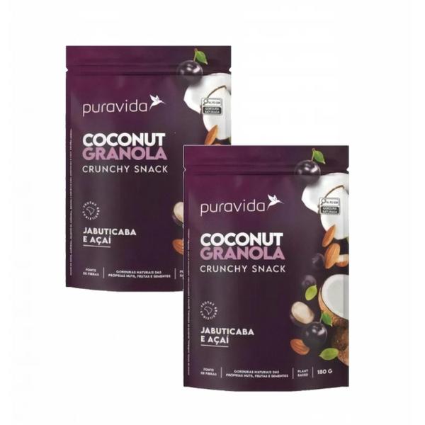 Imagem de 2x Granola Coconut - Jabuticaba e Açaí -180g- Puravida