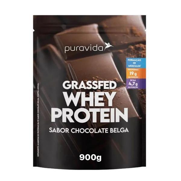 Imagem de 2x Grassfed Whey Protein Chocolate Belga 900g Puravida