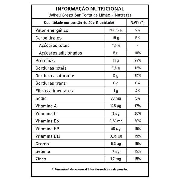 Imagem de 2x Grego Bar Torta de Limão - Nutrata 12 un.