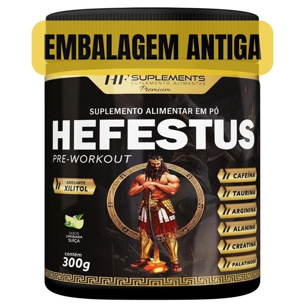 Imagem de 2x HEFESTUS PRÉ-TREINO 300G LIMONADA SUIÇA HF SUPLEMENTOS