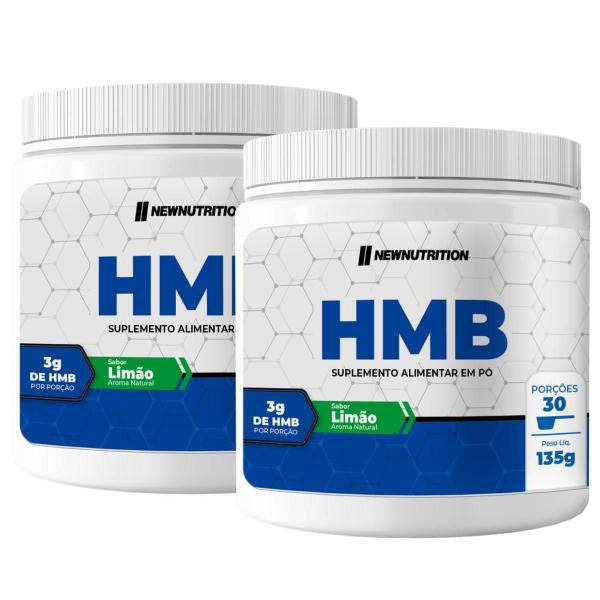 Imagem de 2x HMB Hidroximetilbutirato 3000mg New Nutrition Limão 135g