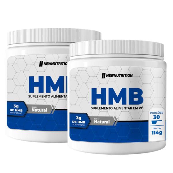 Imagem de 2x HMB Hidroximetilbutirato 3000mg New Nutrition Natural 114g