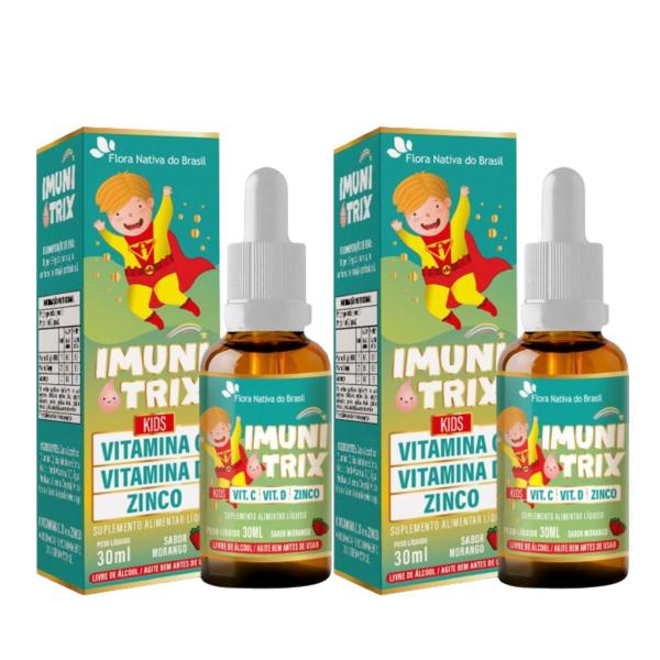 Imagem de 2x ImuniTrix - Vitamina C + Zinco + Vitamina D3  30ml - Flora nativa do brasil