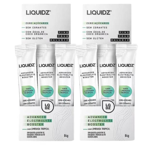 2x Isotônico Liquidz Sport Drink Limonada Tropical 14 Unidades 6g Imagem de 2x Isotônico Liquidz Sport Drink Limonada Tropical 14 Unidades 6g