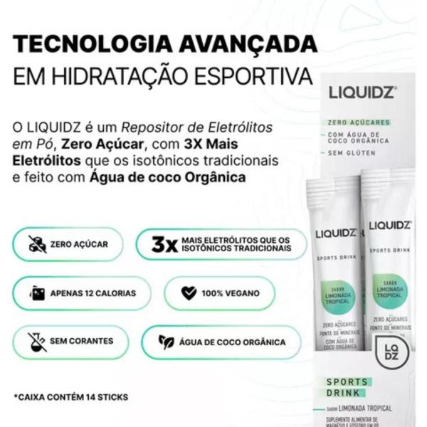 2x Isotônico Liquidz Sport Drink Limonada Tropical 14 Unidades 6g Imagem de 2x Isotônico Liquidz Sport Drink Limonada Tropical 14 Unidades 6g