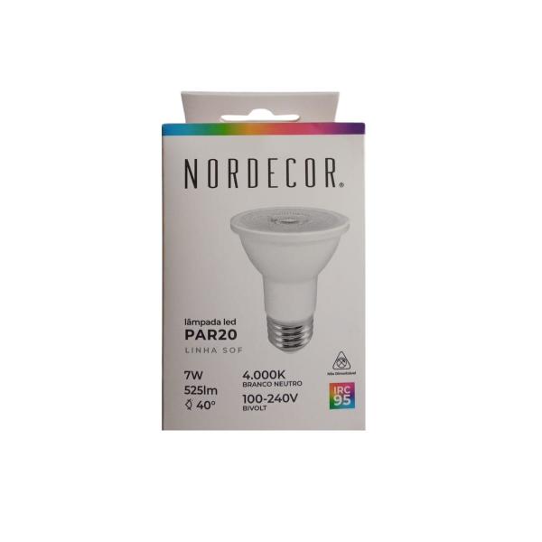 Imagem de 2x Lâmpada Led Par20 7W Luz Neutra 4000K Bivolt Nordecor