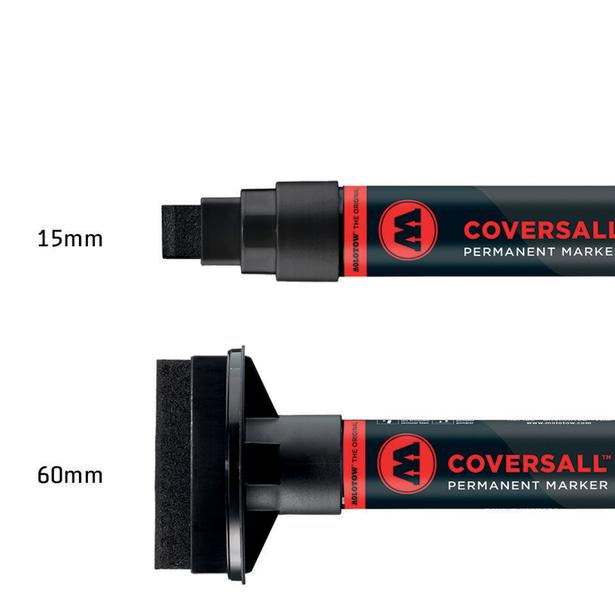 Imagem de 2x Marcador Molotow Black Coversall 15mm 60mm Permanente