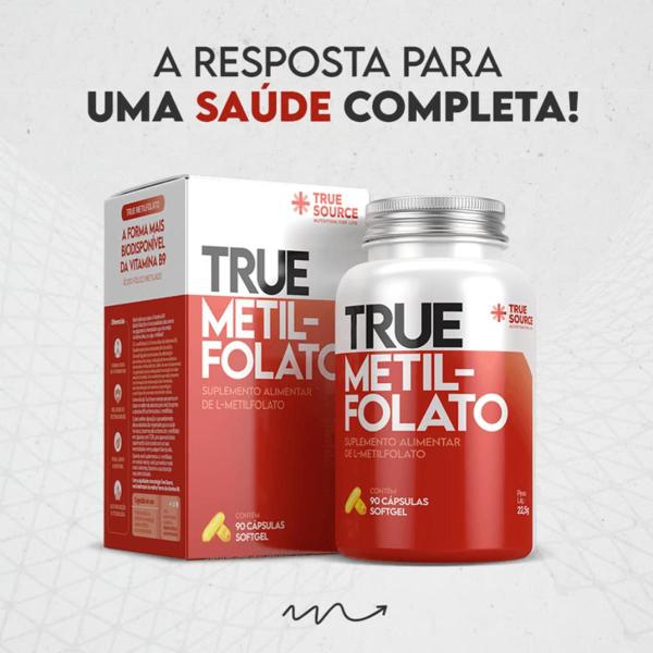 Imagem de 2x Metilfolato Ácido Fólico Metilado TCM True Source 90 Cápsulas