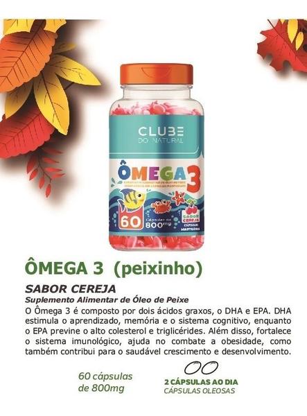 Imagem de 2x Ômega 3 -800mg-60 Cápsulas Mastigáveis Sabor Cereja