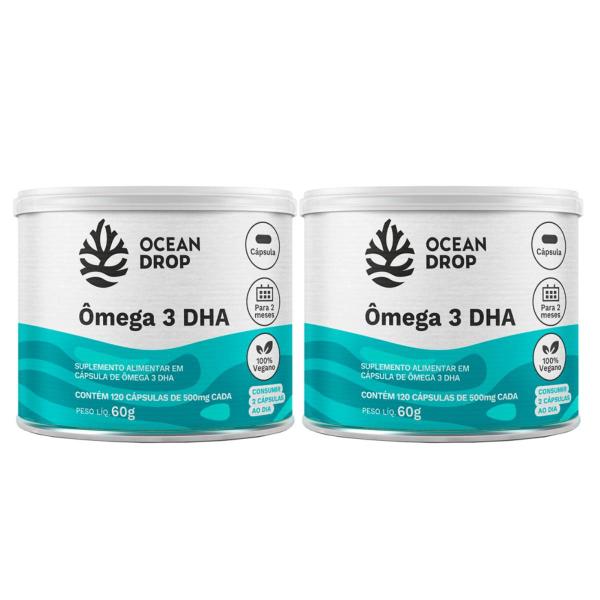 Imagem de 2x Ômega 3 Dha 460mg 100% Vegetal Ocean Drop 120 Cápsulas