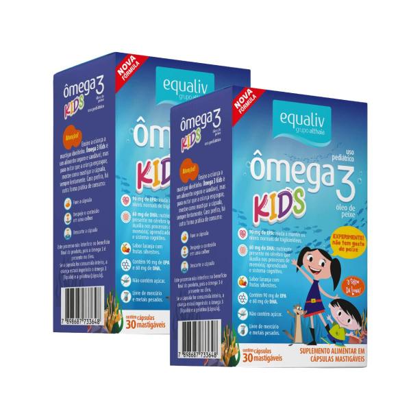 Imagem de 2x Ômega 3 Pro Kids Oil Epa 90mg Dha 60mg Equaliv 30 Cápsulas