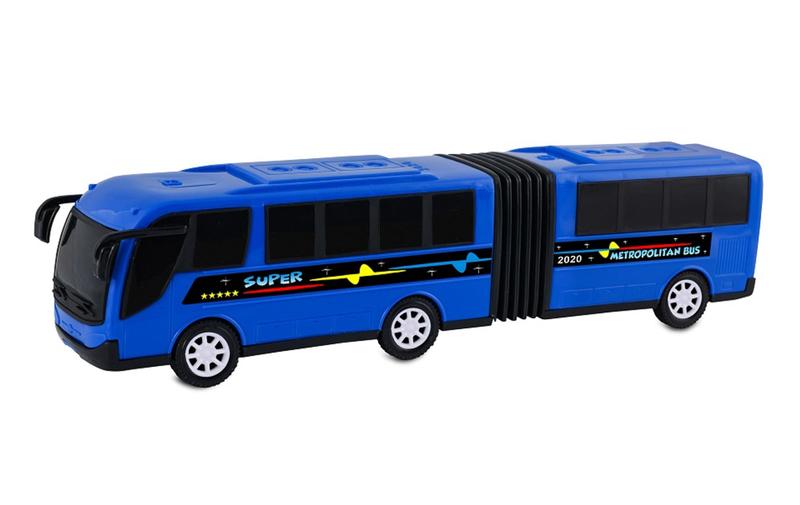 Imagem de 2x Ônibus Metropolitano Articulado Miniatura Brinquedo Na Solapa - Diverplas