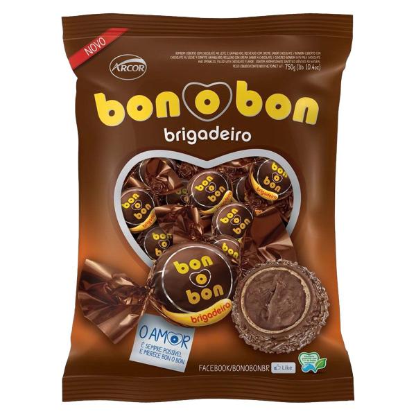 Imagem de 2x Pacote Bombom Bonobon Arcor Recheio Sabores Chocolate Sobremesa