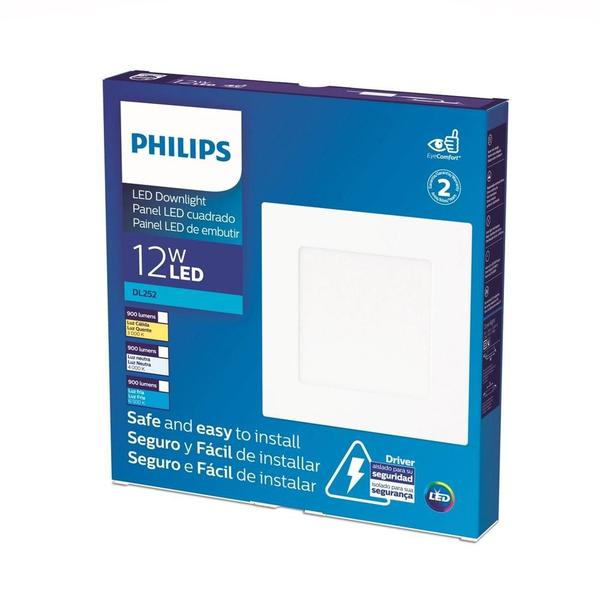 Imagem de 2x Painel Plafon Spot Embutir 12W Philips Quadr.4000K Neutro